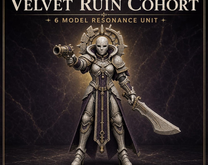 Marble Legion Velvet Ruin Cohort | 6 Elite Resonance Sci-Fi Miniatures | HGM Exclusive Physical Resin Unit