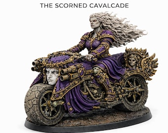 Chaos Bikers Of Excess - The Scorned Cavalcade - Legion Matriarch - Legion Wars - Highland Gaming Minis Exclusive Multi-Verse Grimdark OPR