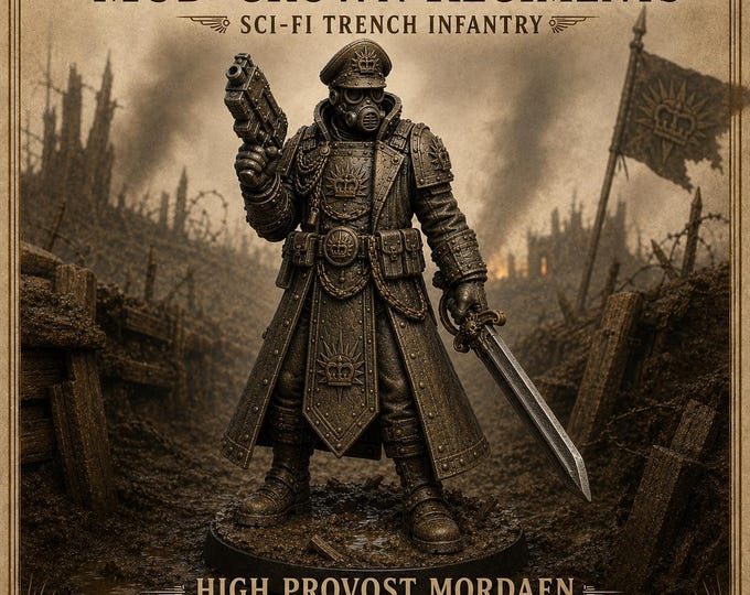 High Provost Mordaen | Decorated Sci-Fi Trench Officer | Pistol and Formal Sabre | HGM Exclusive