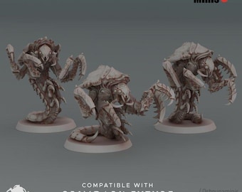 Ravenous Shrimps (1-6) - Deep Hive - Oshounaminis - Tabletop wargaming miniature for Grimdark | OPR | Sci-fi | Alien Bug Proxy