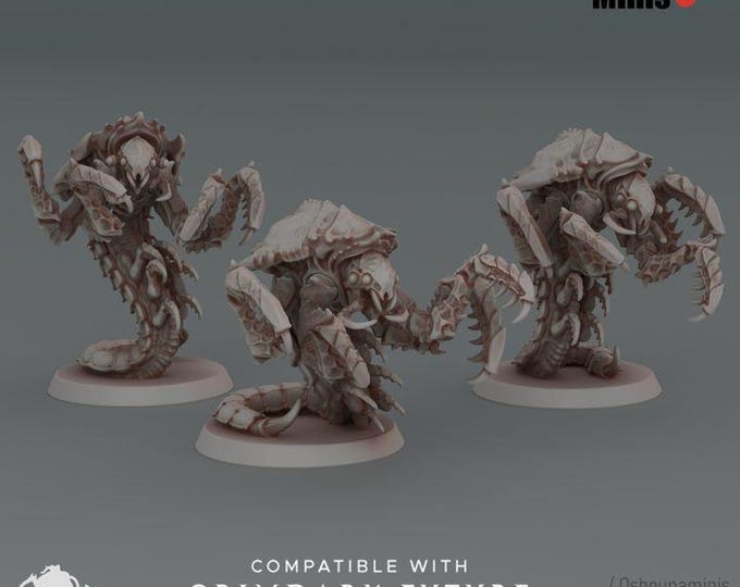 Ravenous Shrimps (1-6) - Deep Hive - Oshounaminis - Tabletop wargaming miniature for Grimdark | OPR | Sci-fi | Alien Bug Proxy