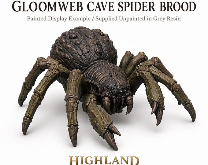 Gloomweb Cave Spider Brood - HGM Exclusive Resin Fantasy Spider Miniatures