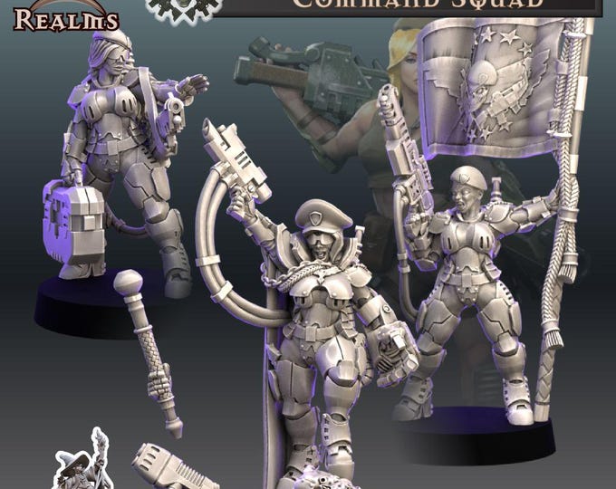 Stormbabe Command Squad - Across The Realms Licensed 25-28mm Resin Unit
