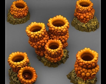 Infernal Chimneys scatter Terrain Objectives - Fantastic Plants & Rocks - Fantasy Terrain Set