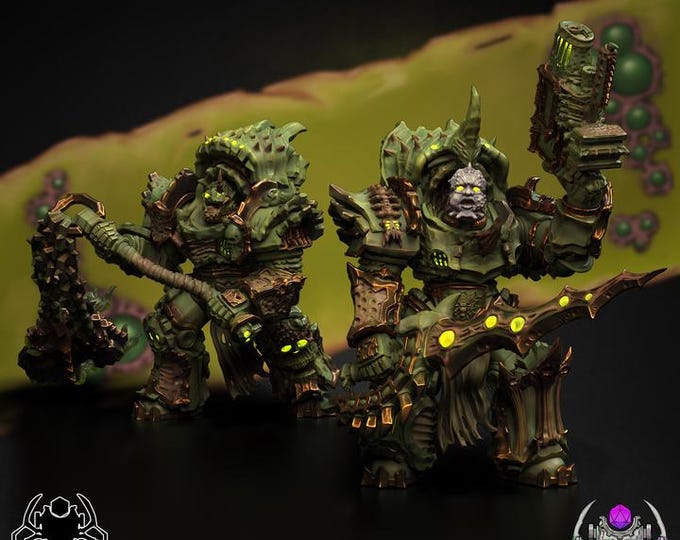 Plague Bringers Heavy Armor Squad - Eight Legs Miniatures -Tabletop Wargaming Miniature for Grimdark OPR Sci-fi