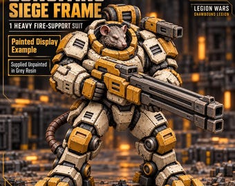 Gnawbound Longfang Siege Frame | 85mm Heavy Sci-Fi Rat Mech Resin Miniature | HGM Original