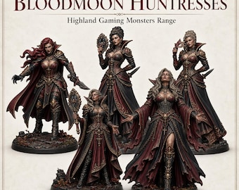 Vampire Bloodmoon Huntresses – Fantasy Monsters - Monsters and Fantasy Highland Gaming Minis Exclusive - Sci-Fi Resin Monster