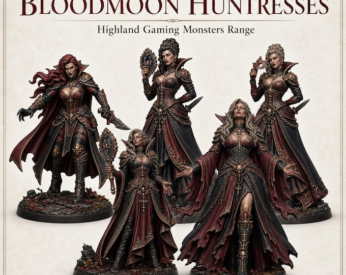 Vampire Bloodmoon Huntresses – Fantasy Monsters - Monsters and Fantasy Highland Gaming Minis Exclusive - Sci-Fi Resin Monster