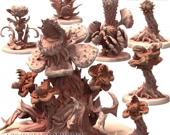 Prehistoric Fantasy Carnivorous Plants Monster Scatter Terrain Printerra Studios - Tabletop Wargaming Miniature for Grimdark | OPR | Sci-fi
