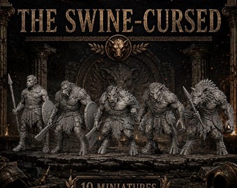 The Swine-Cursed | Choose 1 of 10 Poses or Units of 5, 10 or 20 | 40mm Base Resin Fantasy Monsters | HGM Exclusive