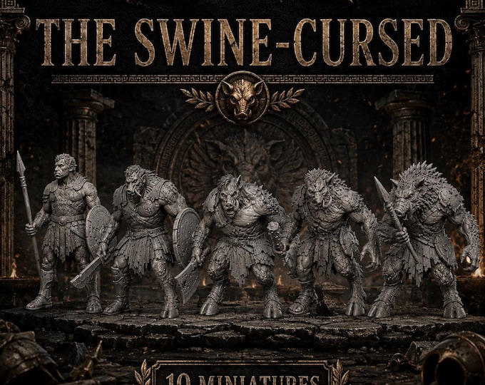 The Swine-Cursed | Choose 1 of 10 Poses or Units of 5, 10 or 20 | 40mm Base Resin Fantasy Monsters | HGM Exclusive