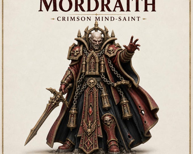 Mordraith - Crimson Mind-Saint - Red Vow Gothic Vampire Psyker Character - HGM Exclusive Unpainted Resin Miniature