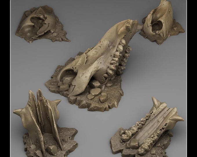 Old Creature Bones - Fantastic Plants & Rocks - Fantasy Terrain Set