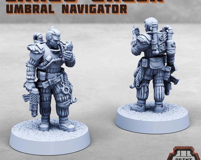Largo Grusk - Umbral Navigator, Hellspire - new Release Oct 25 - Print Minis - Tabletop Wargaming Miniature for Grimdark | OPR | Sci-fi