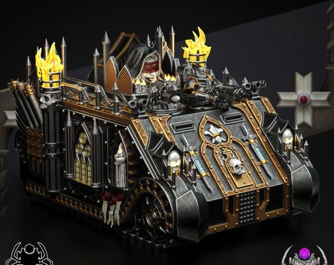 The Widows APC • 32mm Grimdark tank for Sci-Fi Wargames & TTRPG | Eight Legs Miniatures mini