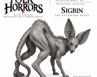 Sigbin Miniature | Philippine Folklore Monster | Folk Horror Resin Model | RPG Creature | Multiple Sizes | Unpainted HGM Exclusive
