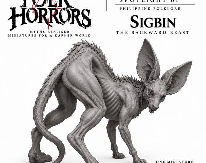 Sigbin Miniature | Philippine Folklore Monster | Folk Horror Resin Model | RPG Creature | Multiple Sizes | Unpainted HGM Exclusive