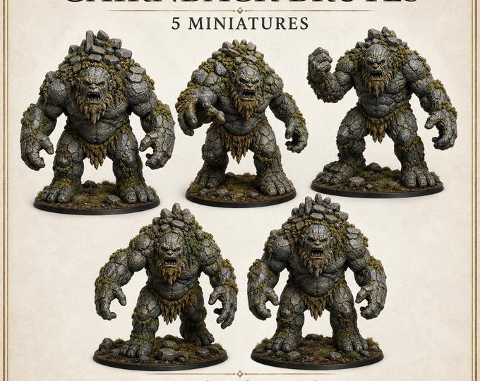 Cairnback Brutes - HGM Exclusive Resin Fantasy Stone Monster Miniatures - 5 Pieces