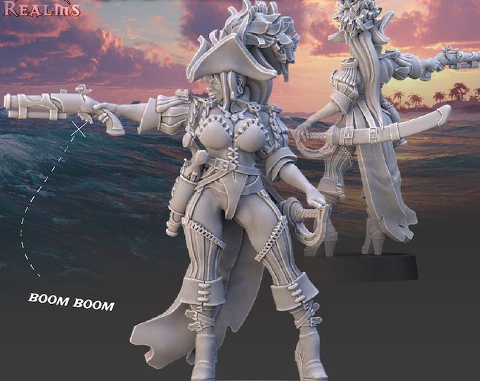 Pirate Captain - Across the Realms - Tabletop Wargaming Miniature for Grimdark | OPR | Sci-fi