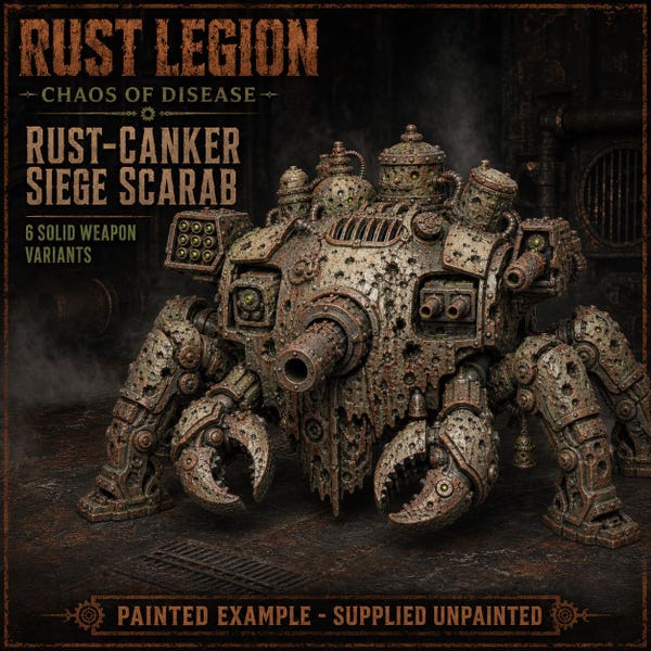Large Resin Sci-Fi Siege Walker | 6 Weapon Configurations | Rust Legion Rust-Canker Siege Scarab