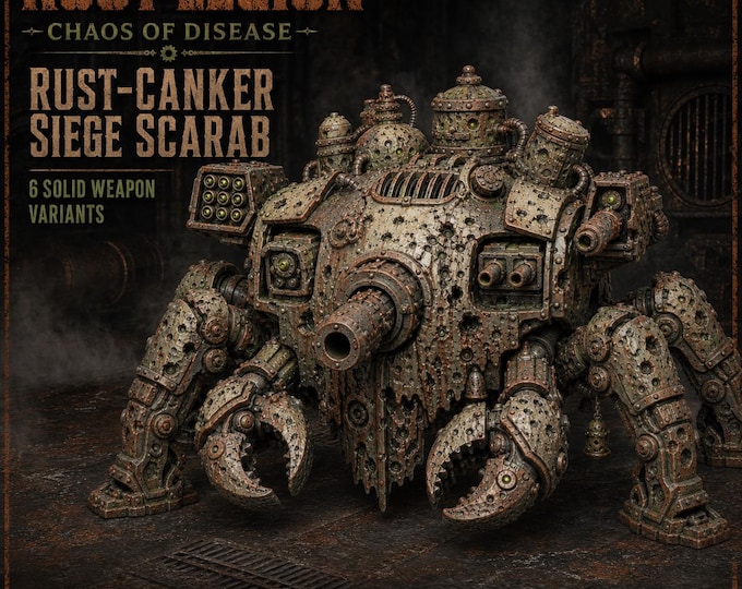 Large Resin Sci-Fi Siege Walker | 6 Weapon Configurations | Rust Legion Rust-Canker Siege Scarab