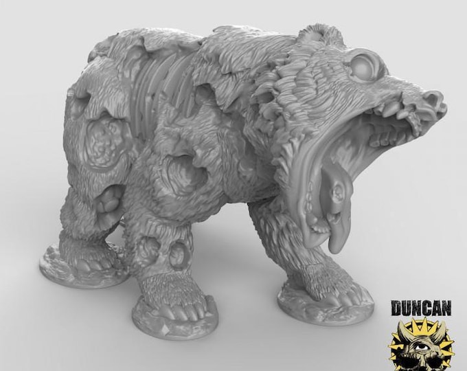 Zombie Bear - Fantasy Miniature  - Duncan Shadow - Tabletop Wargaming for Grimdark | OPR Sci-Fi & Fantasy Resin Mini