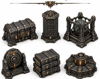 Iron Reliquaries | 6-Piece 40mm Resin Objective Marker Set | HGM Exclusive