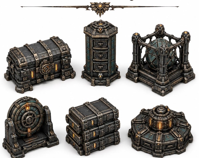 Iron Reliquaries | 6-Piece 40mm Resin Objective Marker Set | HGM Exclusive