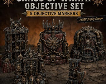 Chaos of Wrath Objective Set - HGM Exclusive Resin Fantasy Objective Marker Set - 5 Pieces