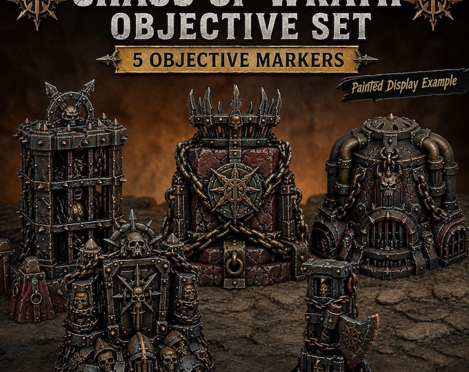 Chaos of Wrath Objective Set - HGM Exclusive Resin Fantasy Objective Marker Set - 5 Pieces