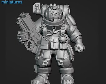 8 Ball Underhive Bounty hunter - Frigid Miniatures Grimdark Resin Miniature