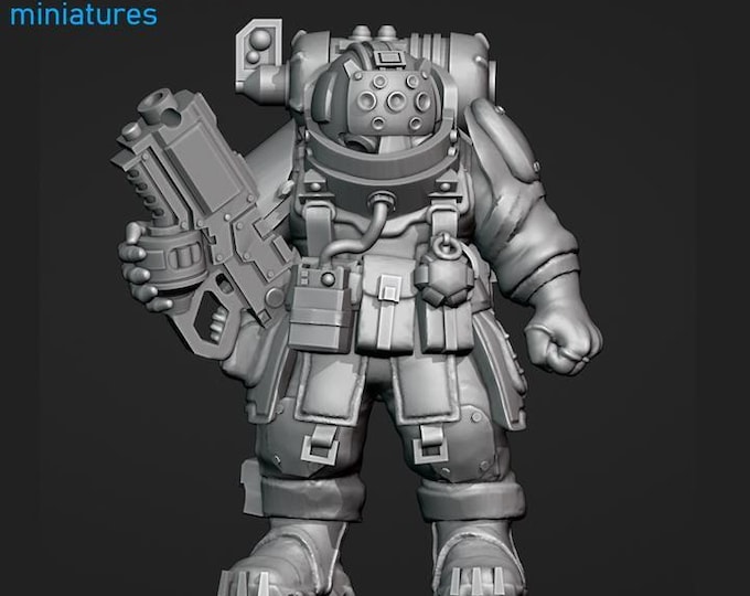 8 Ball Underhive Bounty hunter - Frigid Miniatures Grimdark Resin Miniature