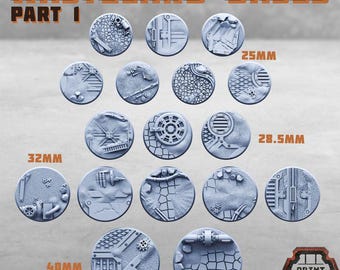 Wasteland Bases Part 1 - Print Minis Licensed 28-32mm Resin Sci-Fi Base Set