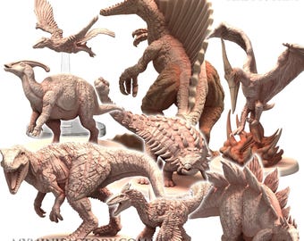Dinosaur Pack Pteranodon Allosaurus Ankylosaurus and many more Printerra Studios - Printerra Studios - Sci-Fi Grimdark - Squad
