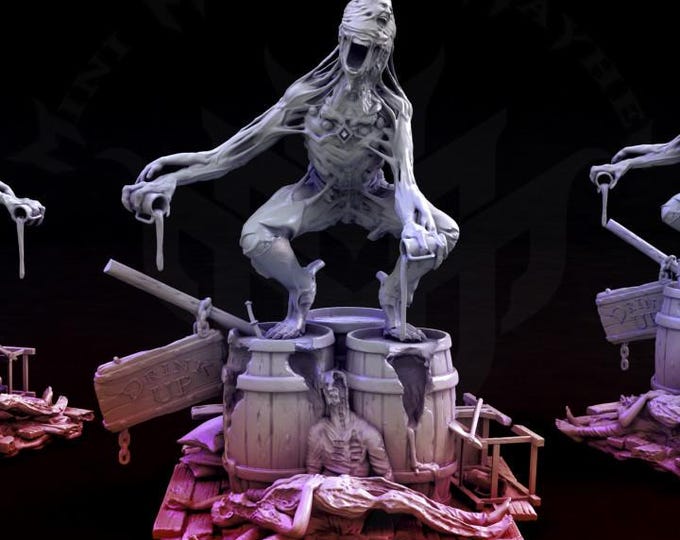 Plagued Bartender - Fantasy Miniature  - Mini Monster Mayhem - Tabletop Wargaming for Grimdark | OPR Sci-Fi & Fantasy Resin Mini