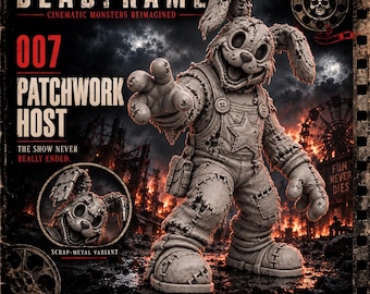 Patchwork Host | Stitched or Scrap-Metal Mascot Horror | 32 40 50mm Resin Monster | DEADFRAME 007 HGM Exclusive
