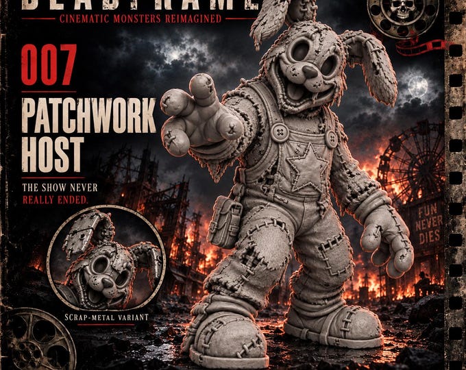 Patchwork Host | Stitched or Scrap-Metal Mascot Horror | 32 40 50mm Resin Monster | DEADFRAME 007 HGM Exclusive