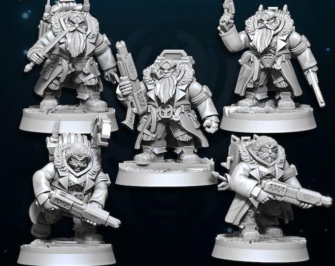 Space Dwarfs - Miniatures - Surveyor Scouts ( 10 ) - Wildmesh -Tabletop Wargaming for Grimdark | Alternative  | OPR Sci-Fi mini