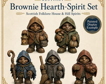 Brownie Hearth-Spirit Set - HGM Exclusive Resin Scottish Folklore Miniatures - 5 Pieces