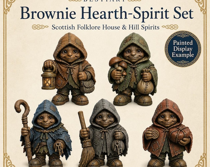 Brownie Hearth-Spirit Set - HGM Exclusive Resin Scottish Folklore Miniatures - 5 Pieces