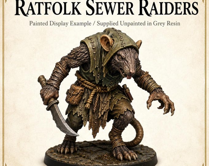 Sumpfang Warren Ratfolk | Choose One Pose or Full 10-Miniature Mob | HGM Exclusive Resin Miniatures