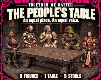 The People's Table | Choose 1 Delegate or Full Council Set | Female Sci-Fi Resin Miniatures & Table | HGM Original