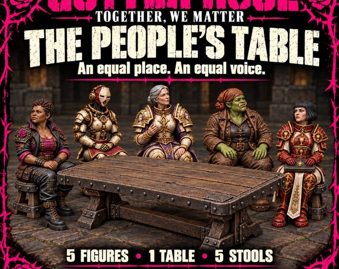 The People's Table | Choose 1 Delegate or Full Council Set | Female Sci-Fi Resin Miniatures & Table | HGM Original