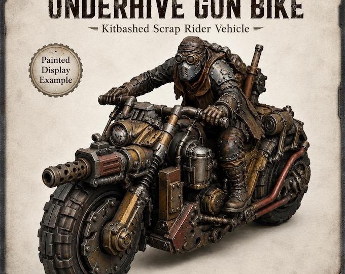 Underhive Gun Bike - 32mm Sci-Fi Resin Vehicle with Rider - HGM Exclusive