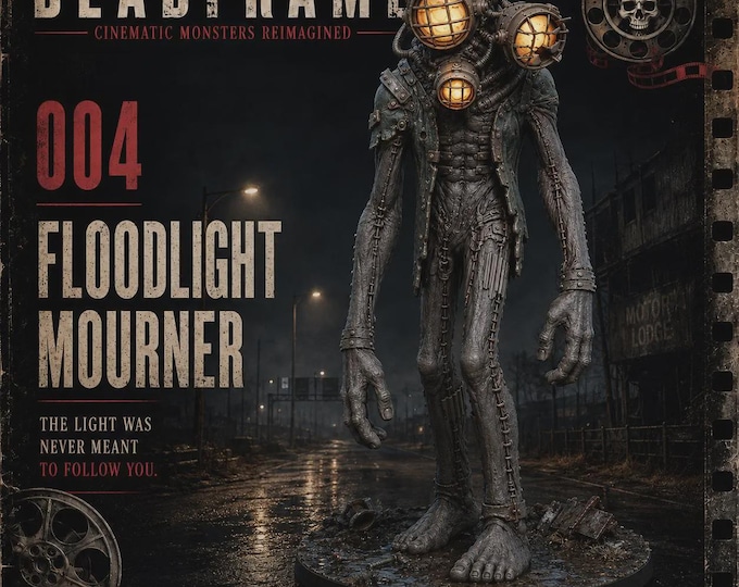 Floodlight Mourner | DEADFRAME Industrial Horror Resin Miniature | 32–120mm | HGM Exclusive