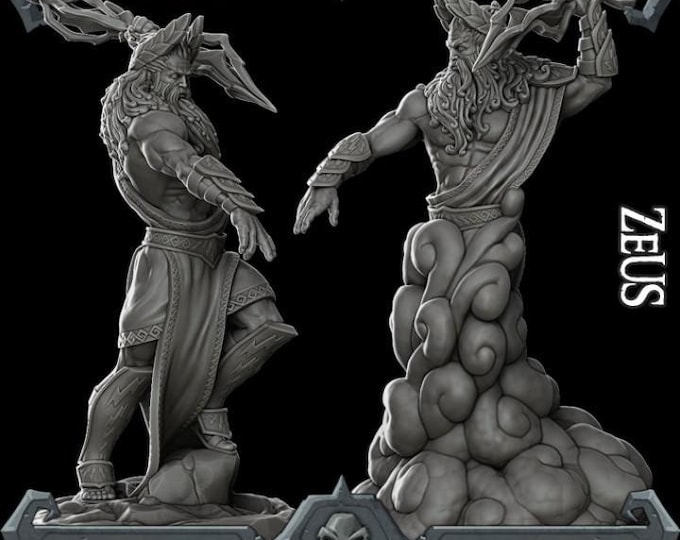Zeus - Fantasy Miniature  - Rocket Pig Games - Tabletop Wargaming for Grimdark | OPR Sci-Fi & Fantasy Resin Mini