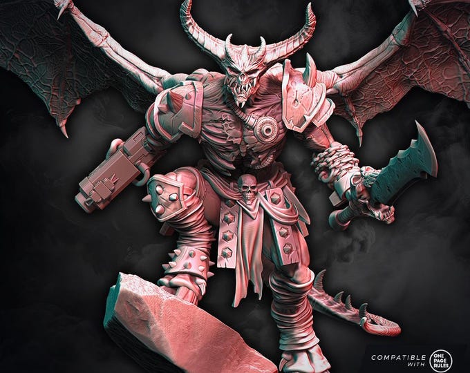 Demon Prince of Wrath - WildMesh - Chaos - Sci-Fi Grimdark Monster Miniature