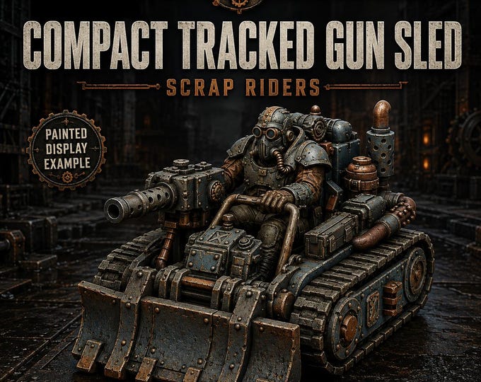 Compact Tracked Gun Sled | Scrap Riders | HGM Exclusive 32mm Resin Sci-Fi Vehicle