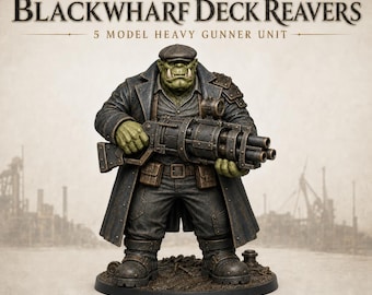 Blackwharf Deck Reavers | 5 Heavy Gunner Sci-Fi Miniatures | HGM Exclusive Physical Resin Squad