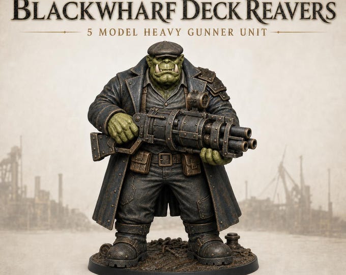 Blackwharf Deck Reavers | 5 Heavy Gunner Sci-Fi Miniatures | HGM Exclusive Physical Resin Squad
